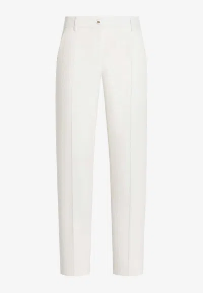 Dolce & Gabbana Kate Wool Tailored Pants In White