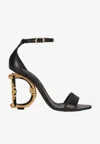 Dolce & Gabbana Keira 105 Baroque Heel Nappa Leather Sandals In Black