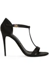 Dolce & Gabbana Woman Sandals Black Size 7.5 Textile Fibers In Black