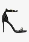 Dolce & Gabbana Keira 105 Crystal Embellished Sandals In Polished Leather In Black