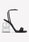 Dolce & Gabbana Keira 105 Dg Heel Sandals In Patent Leather In Black