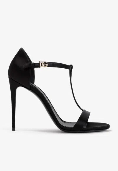DOLCE & GABBANA KEIRA 105 DG SATIN SANDALS