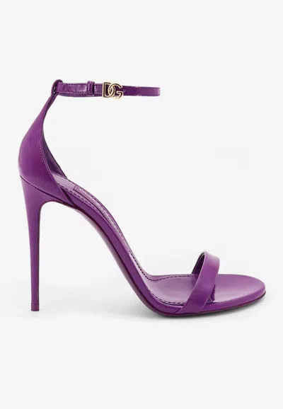 DOLCE & GABBANA KEIRA 105 PATENT LEATHER SANDALS