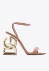 Dolce & Gabbana Keira 105 Patent Leather Sandals In Beige