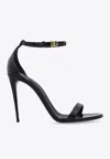Dolce & Gabbana Dolce&gabbana High Black Patent Leather Sandal With Logo In Black