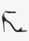 Dolce & Gabbana Black Sandals With Dg Logo Detail In Patent Leather Woman In Black