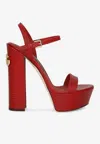 Dolce & Gabbana Keira 105 Platform Sandals In Iguana Print Leather In Red