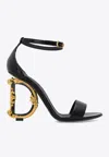Dolce & Gabbana Keira 105 Baroque Heel Nappa Leather Sandals In Black