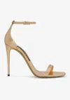 Dolce & Gabbana Keira 105 Python Leather Sandals In Gold