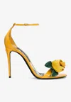 Dolce & Gabbana Patent Sandal In Yellow