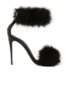 Dolce & Gabbana Keira 105mm Feather-trim Sandals In Black
