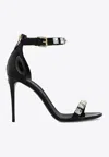 Dolce & Gabbana Keira 105 Crystal Embellished Sandals In Polished Leather In Black