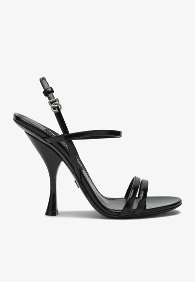 Dolce & Gabbana Keira 2.0 105 Calf Leather Sandals In Black