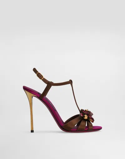 Dolce & Gabbana Keira 2.0 Satin Sandals With Embellishments In Multi