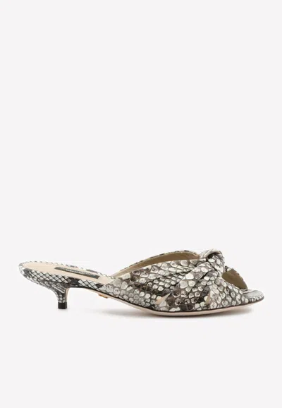 Dolce & Gabbana Keira 40 Python Print Leather Mules In Multicolor