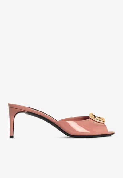 DOLCE & GABBANA KEIRA 60 DG LOGO SANDALS IN PATENT LEATHER