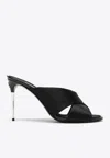 Dolce & Gabbana Satin Sandals With Back Monogram In Black