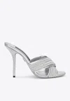 Dolce & Gabbana Keira Crystal-embellished Leather Mules In Silver