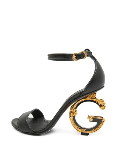 Pre-owned Dolce & Gabbana Keira Ankle Strap Sandals In Black