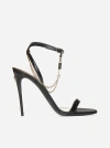 DOLCE & GABBANA KEIRA CHAIN PATENT LEATHER SANDALS
