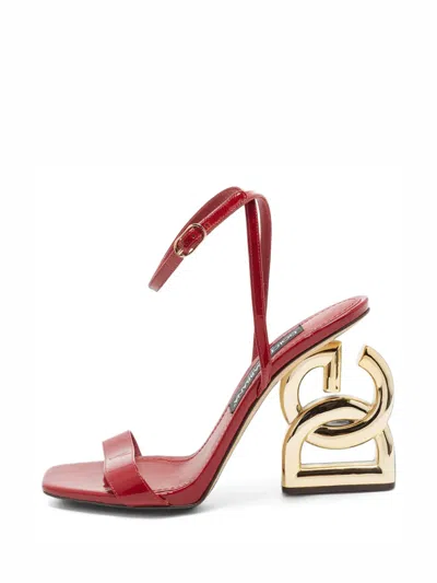 Pre-owned Dolce & Gabbana Keira Dg Logo Sandals In Red