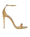 Dolce & Gabbana Keira Sandals In Gold Color Python Leather In Nude