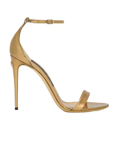 DOLCE & GABBANA DOLCE  GABBANA MIRRORED-EFFECT STRAPPED SANDALS