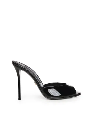 Dolce & Gabbana Keira Patent Leather Mule In Black