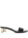 Dolce & Gabbana Keira Pop Dg Cross Sandal In Black