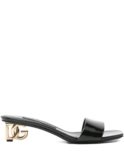 Dolce & Gabbana Keira Pop Dg Cross Sandal In Black