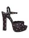 Dolce & Gabbana "keira Polka Dot Satin Platform Sandals In Black