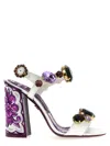 Dolce & Gabbana Patent Leather Sandal With Jewel Embroidery In Purple