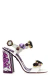 Dolce & Gabbana Patent Leather Sandal With Jewel Embroidery In Purple