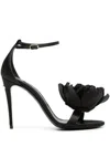 Dolce & Gabbana Keira Satin Heel Sandals In Black