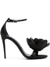 Dolce & Gabbana Keira 105 Satin Bow Sandals In Patent Leather