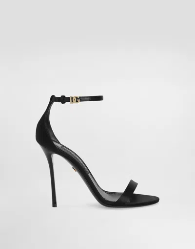 Dolce & Gabbana Keira Satin Sandal In Black