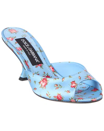 Dolce & Gabbana Keira Satin Sandal In Blue