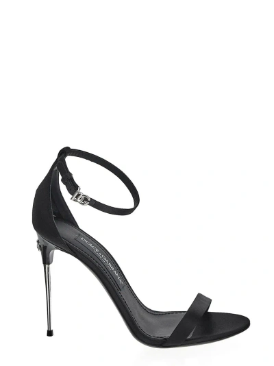 Dolce & Gabbana Keira Satin Sandals In Black