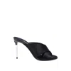 Dolce & Gabbana Satin Sandals With Back Monogram In Black
