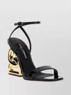 Dolce & Gabbana Patent Leather Sandals With Dg 3.5 Heel