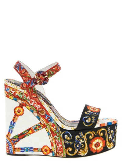 Dolce & Gabbana Keira Wedge Sandal In Red