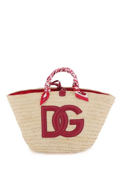 Dolce & Gabbana Kendra Midi Shopping Bag In Azulejos Fdo Fucsia (beige)