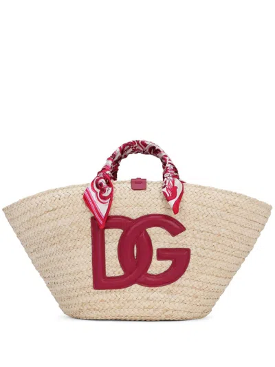 Dolce & Gabbana Women's Kendra Large Straw Tote Bag In Beige