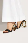 Dolce & Gabbana Keira 105 Baroque Heel Nappa Leather Sandals In Black