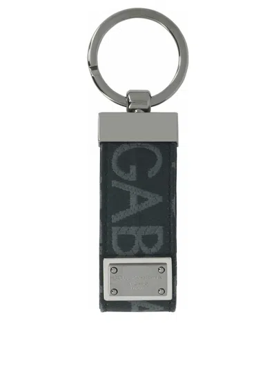 Dolce & Gabbana Keychain With Logo Tag In Black