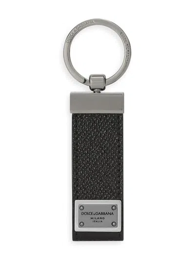 DOLCE & GABBANA DOLCE & GABBANA LEATHER KEYRING WITH LOGO