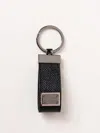 Dolce & Gabbana Men Keychain With Logoed Label In 黑色
