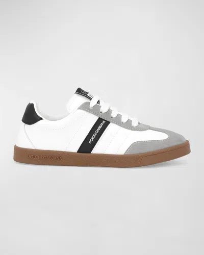 DOLCE & GABBANA KID'S NAPPATO CROSTA LEATHER SNEAKERS, TODDLERS/KIDS