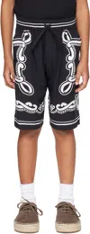 Dolce & Gabbana Kids Black Bandanna-print Batik Shorts In Hn9ra Bandana Bca Fd