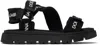 Dolce & Gabbana Logo Lycra Strap Sandals In 89690 Nero/bianco